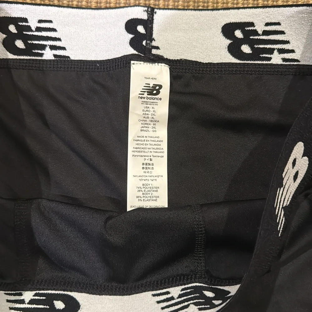 New Balance Black Men's Compression Boxer Briefs with White Logo Waistband